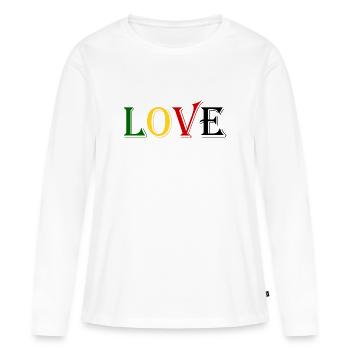 love - T-shirt manches longues Premium bio Femme - blanc - Devant - Julia (174cm)