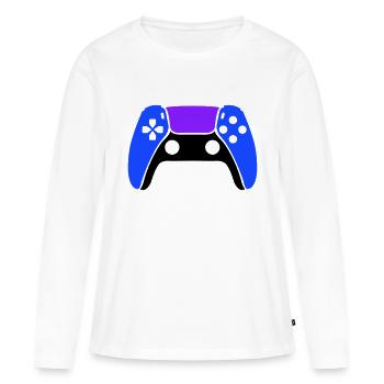 Gamer Gamepad - Women's Premium Organic Long Sleeve Shirt - white - Front - Julia (174cm)