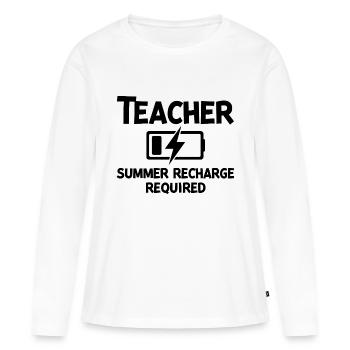 Teacher Summer Recharge Required - Women's Premium Organic Long Sleeve Shirt - white - Front - Julia (174cm)