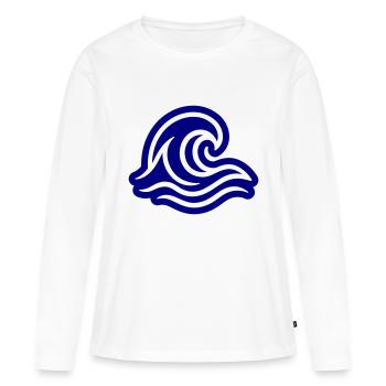 Ocean Wave - Women's Premium Organic Long Sleeve Shirt - white - Front - Julia (174cm)