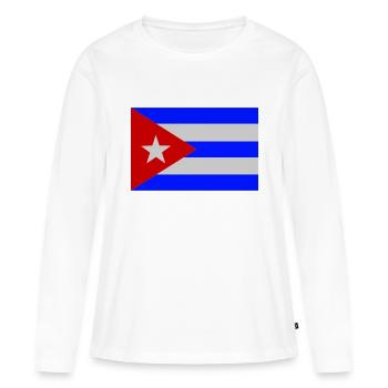 Cuba - T-shirt manches longues Premium bio Femme - blanc - Devant - Julia (174cm)