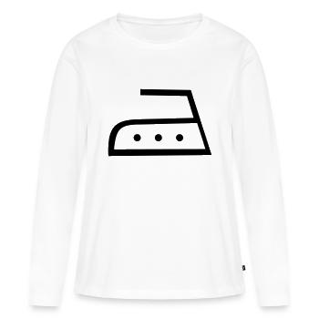 laver, fer à repasser, machine à laver - T-shirt manches longues Premium bio Femme - blanc - Devant - Julia (174cm)