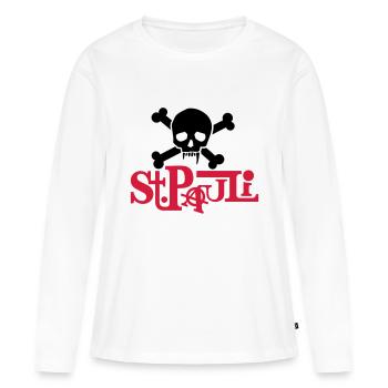 pauli01_2f - T-shirt manches longues Premium bio Femme - blanc - Devant - Julia (174cm)