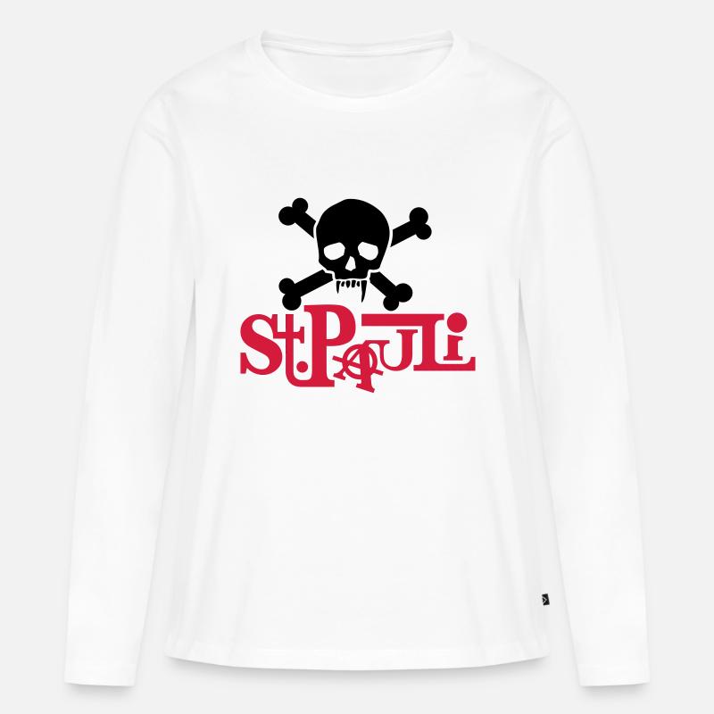 pauli01_2f - Frauen Premium Bio Langarmshirt - Weiß