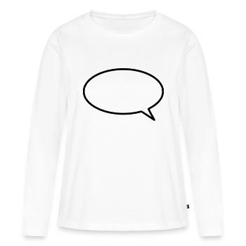 Sprechblase (rund) - Frauen Premium Bio Langarmshirt - Weiß - Vorne - Julia (174cm)