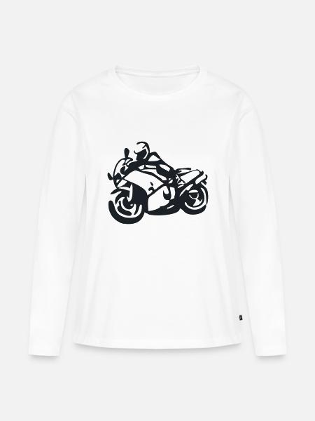 Motorradfahrer - Frauen Premium Bio Langarmshirt - Weiß