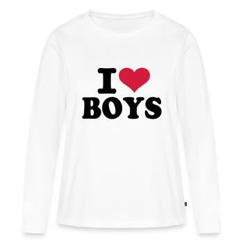 Boys - Women's Premium Organic Long Sleeve Shirt - white - Front - Julia (174cm)
