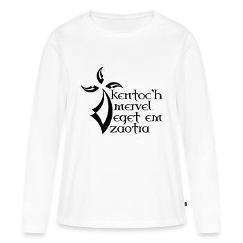 Devise bretonne - T-shirt manches longues Premium bio Femme - blanc - Devant - Julia (174cm)