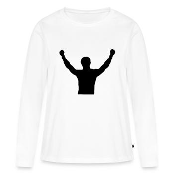 Sieger - Frauen Premium Bio Langarmshirt - Weiß - Vorne - Julia (174cm)