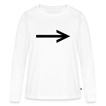 flèche - T-shirt manches longues Premium bio Femme - blanc - Devant - Julia (174cm)