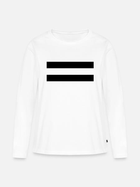 Linien 2 - Frauen Premium Bio Langarmshirt - Weiß