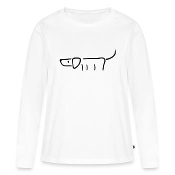 Cane - T-shirt manches longues Premium bio Femme - blanc - Devant - Julia (174cm)