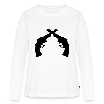 Gun turret gun Gun Weapon - Women's Premium Organic Long Sleeve Shirt - white - Front - Julia (174cm)