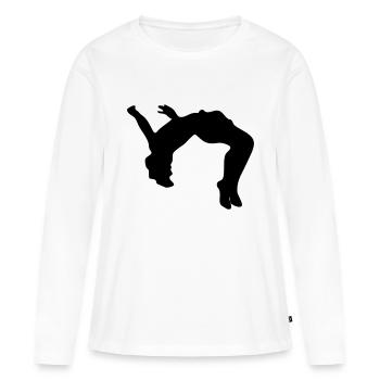 Backflip, Rückwärtsalto - Frauen Premium Bio Langarmshirt - Weiß - Vorne - Julia (174cm)