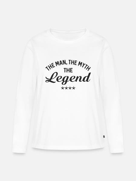 Man Myth Legend - Frauen Premium Bio Langarmshirt - Weiß