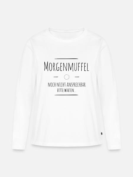 Morgenmuffel - Frauen Premium Bio Langarmshirt - Weiß