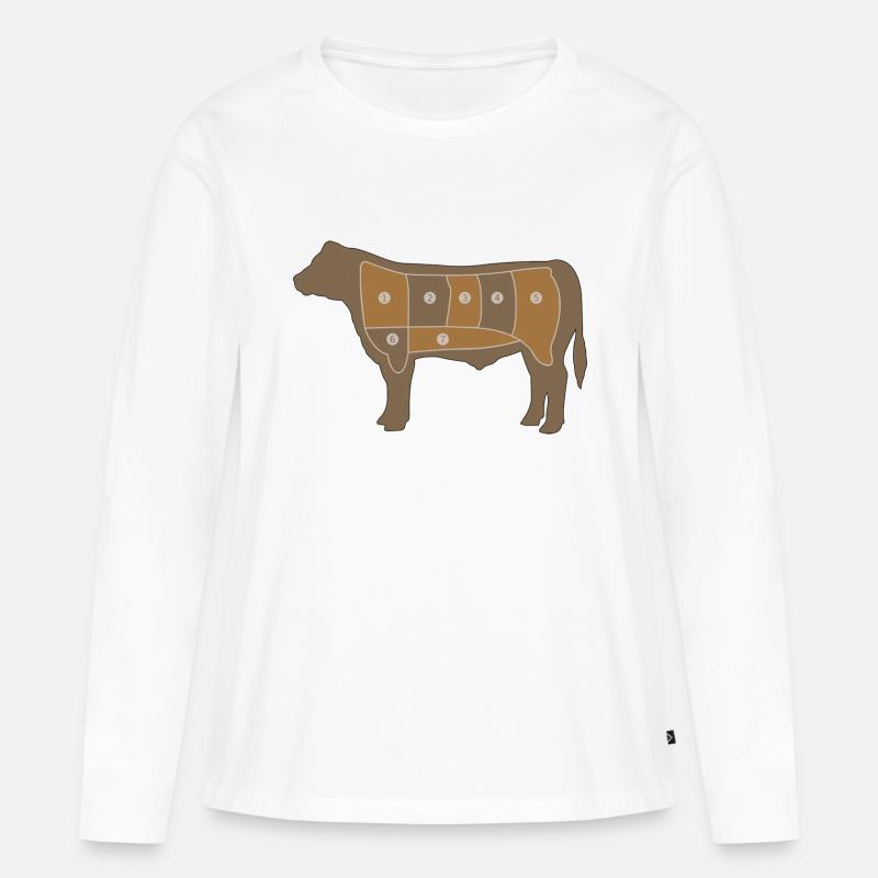 Fleisch Chart - Frauen Premium Bio Langarmshirt - Weiß
