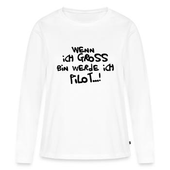Ich werde Pilot - Frauen Premium Bio Langarmshirt - Weiß - Vorne - Julia (174cm)