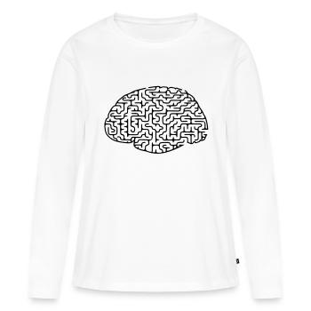 Brain - Women's Premium Organic Long Sleeve Shirt - white - Front - Julia (174cm)