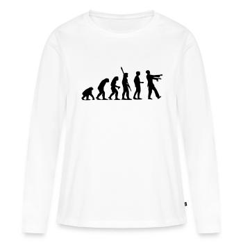 Évolution de zombi (monochrome) - T-shirt manches longues Premium bio Femme - blanc - Devant - Julia (174cm)