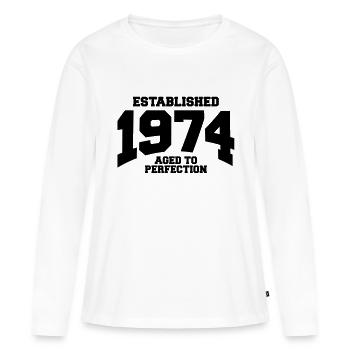 aged to perfection established 1974 (fr) - T-shirt manches longues Premium bio Femme - blanc - Devant - Julia (174cm)
