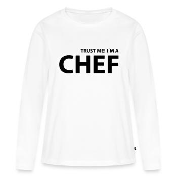chef - Frauen Premium Bio Langarmshirt - Weiß - Vorne - Julia (174cm)