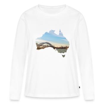 Sydney - T-shirt manches longues Premium bio Femme - blanc - Devant - Julia (174cm)