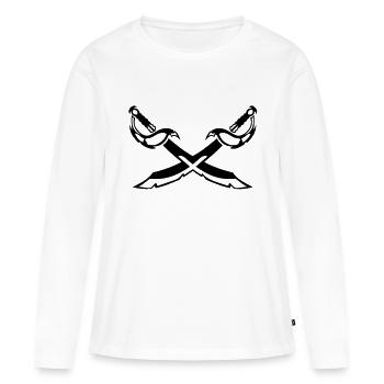 sabre croise epee 202 - T-shirt manches longues Premium bio Femme - blanc - Devant - Julia (174cm)