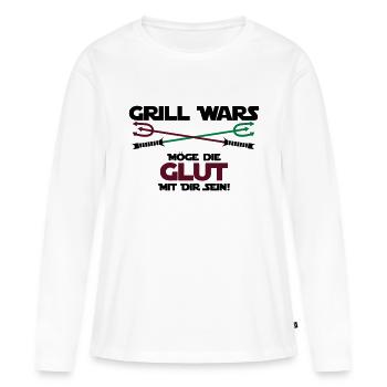 Grill Wars lueur trois couleurs - T-shirt manches longues Premium bio Femme - blanc - Devant - Julia (174cm)