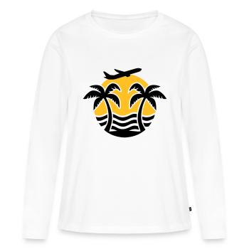 Vacances - T-shirt manches longues Premium bio Femme - blanc - Devant - Julia (174cm)