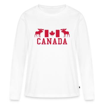 Canada - Frauen Premium Bio Langarmshirt - Weiß - Vorne - Julia (174cm)