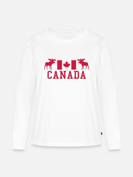 Canada - Frauen Premium Bio Langarmshirt - Weiß
