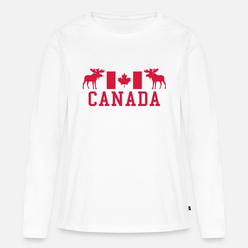 Canada - Frauen Premium Bio Langarmshirt - Weiß