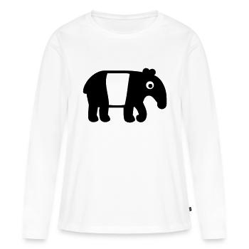 Tapir - T-shirt manches longues Premium bio Femme - blanc - Devant - Julia (174cm)
