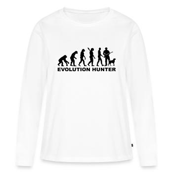 Evolution Hunter - T-shirt manches longues Premium bio Femme - blanc - Devant - Julia (174cm)