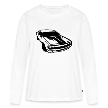voiture de course automobile véhicule auto vintage - T-shirt manches longues Premium bio Femme - blanc - Devant - Julia (174cm)