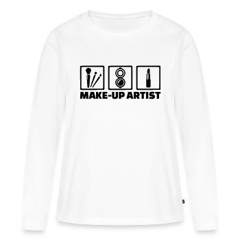 Make-up Artist - Frauen Premium Bio Langarmshirt - Weiß - Vorne - Julia (174cm)