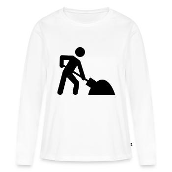 Ouvrier du bâtiment - T-shirt manches longues Premium bio Femme - blanc - Devant - Julia (174cm)