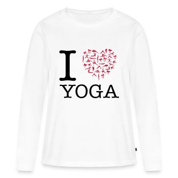 I Heart Yoga - T-shirt manches longues Premium bio Femme - blanc - Devant - Julia (174cm)