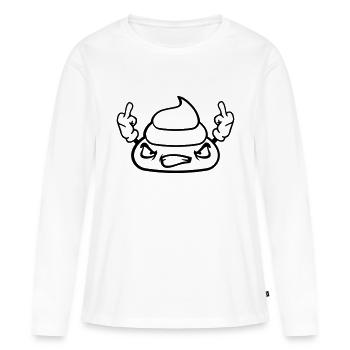wichser Stinkefinger vous foutre la main doigt du - T-shirt manches longues Premium bio Femme - blanc - Devant - Julia (174cm)