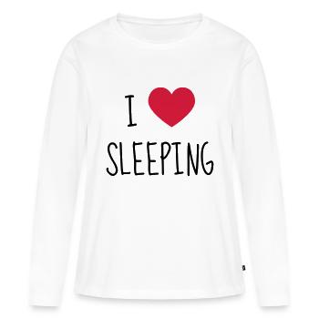 Schlaf / Schläfer / Müdigkeit / Rest - Frauen Premium Bio Langarmshirt - Weiß - Vorne - Julia (174cm)