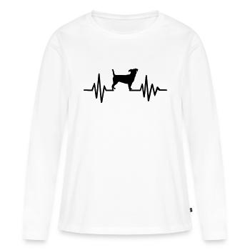 Jack Russell - T-shirt manches longues Premium bio Femme - blanc - Devant - Julia (174cm)