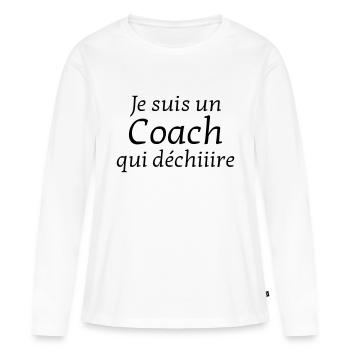 Coach / Coaching / Entraineur / Sport - T-shirt manches longues Premium bio Femme - blanc - Devant - Julia (174cm)