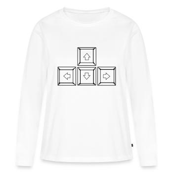 Up Down Left Right Keyboard Buttons (Keys) - Women's Premium Organic Long Sleeve Shirt - white - Front - Julia (174cm)
