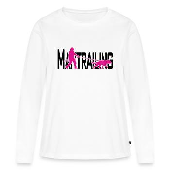 Mantrailing rose / noir - T-shirt manches longues Premium bio Femme - blanc - Devant - Julia (174cm)