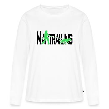 Mantrailing noir / vert - T-shirt manches longues Premium bio Femme - blanc - Devant - Julia (174cm)