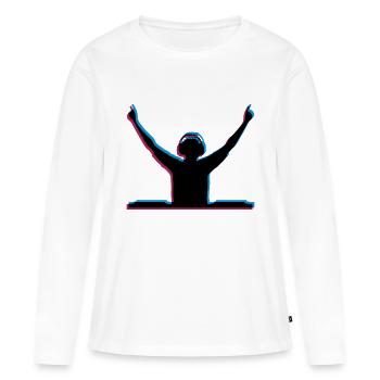 DJ effet 3D - T-shirt manches longues Premium bio Femme - blanc - Devant - Julia (174cm)