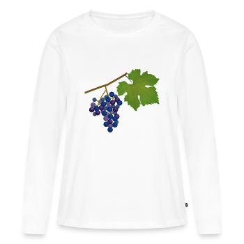 Raisin, vigne, automne - T-shirt manches longues Premium bio Femme - blanc - Devant - Julia (174cm)