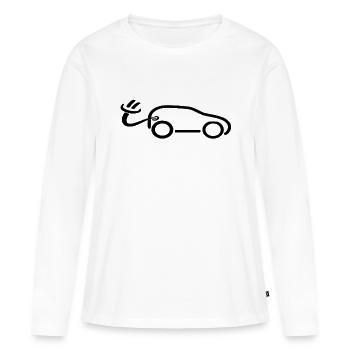 e auto b - Frauen Premium Bio Langarmshirt - Weiß - Vorne - Julia (174cm)