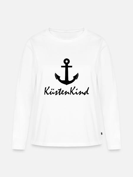 Küstenkind Anker - Frauen Premium Bio Langarmshirt - Weiß